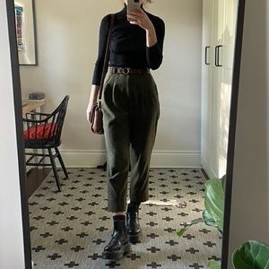 American Apparel green wool trousers